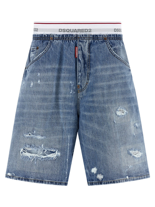 Dsquared² Blue Cotton Bermuda Shorts