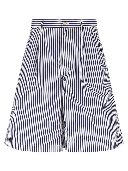 Comme Des Garçons Blue Cotton Bermuda Shorts