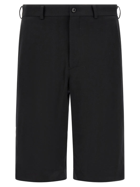 Comme Des Garçons Black Wool Bermuda Shorts