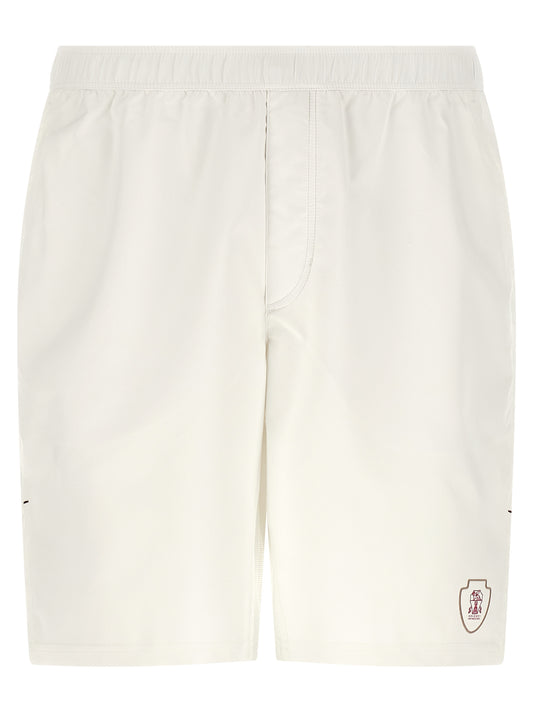 Brunello Cucinelli White Polyester Bermuda Shorts