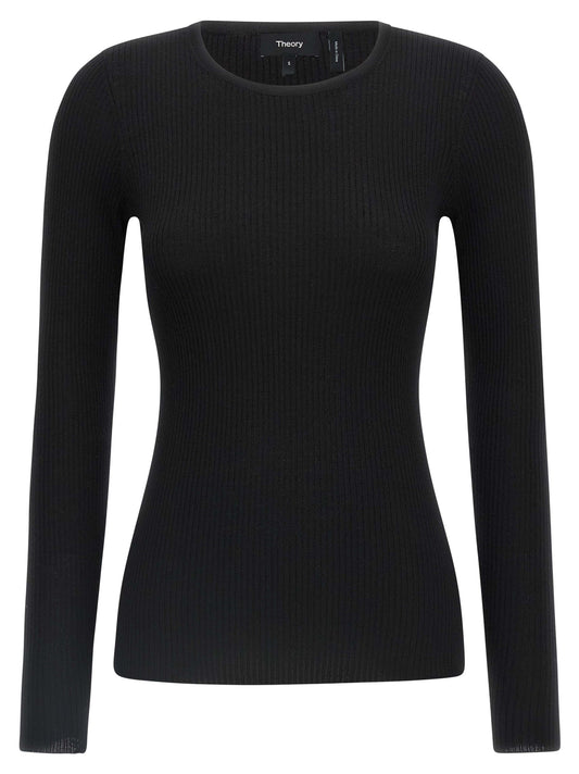 Theory Black Merino Wool Cardigan
