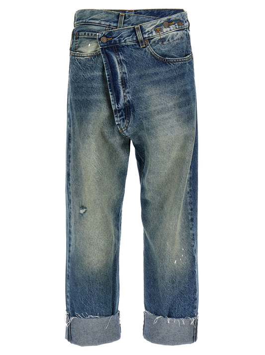 R13 Blue Cotton Straight-Leg Jeans