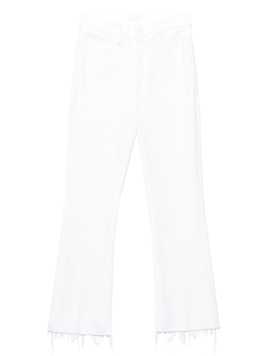 Mother Denim White Cotton Flared Jeans