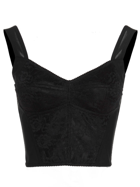 Dolce & Gabbana Black Polyamide Tank Tops
