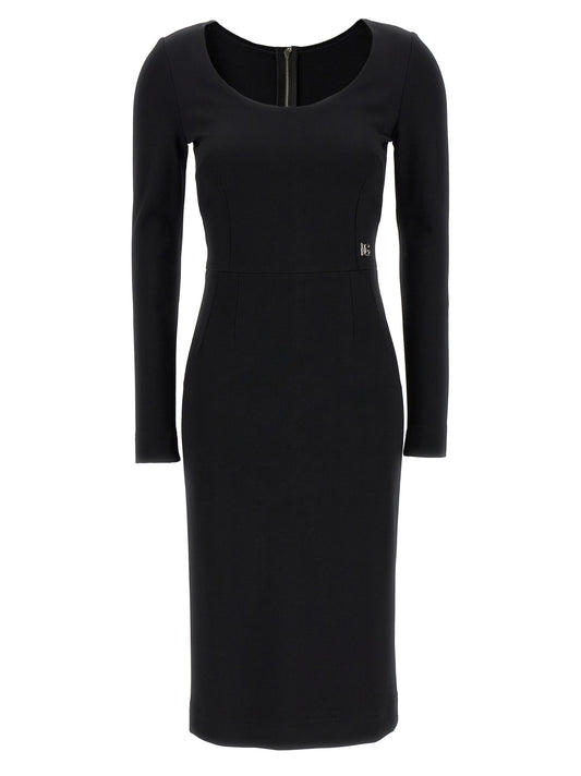 Dolce & Gabbana Black Viscose Midi Dress