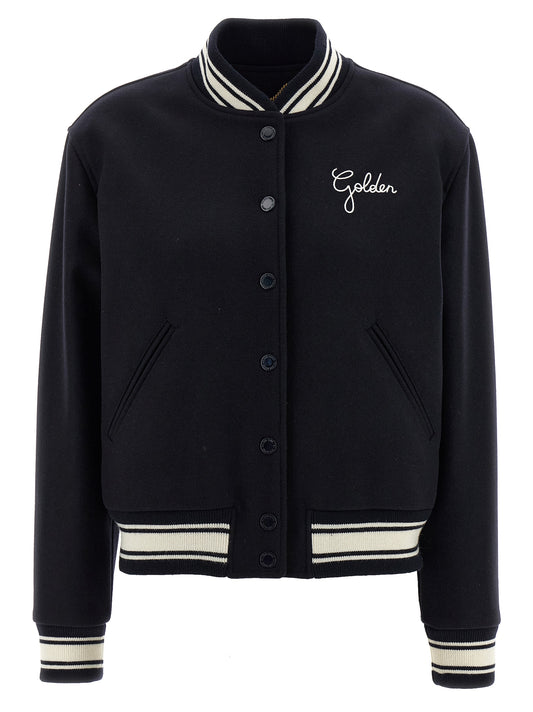 Golden Goose Blue Virgin Wool Bomber
