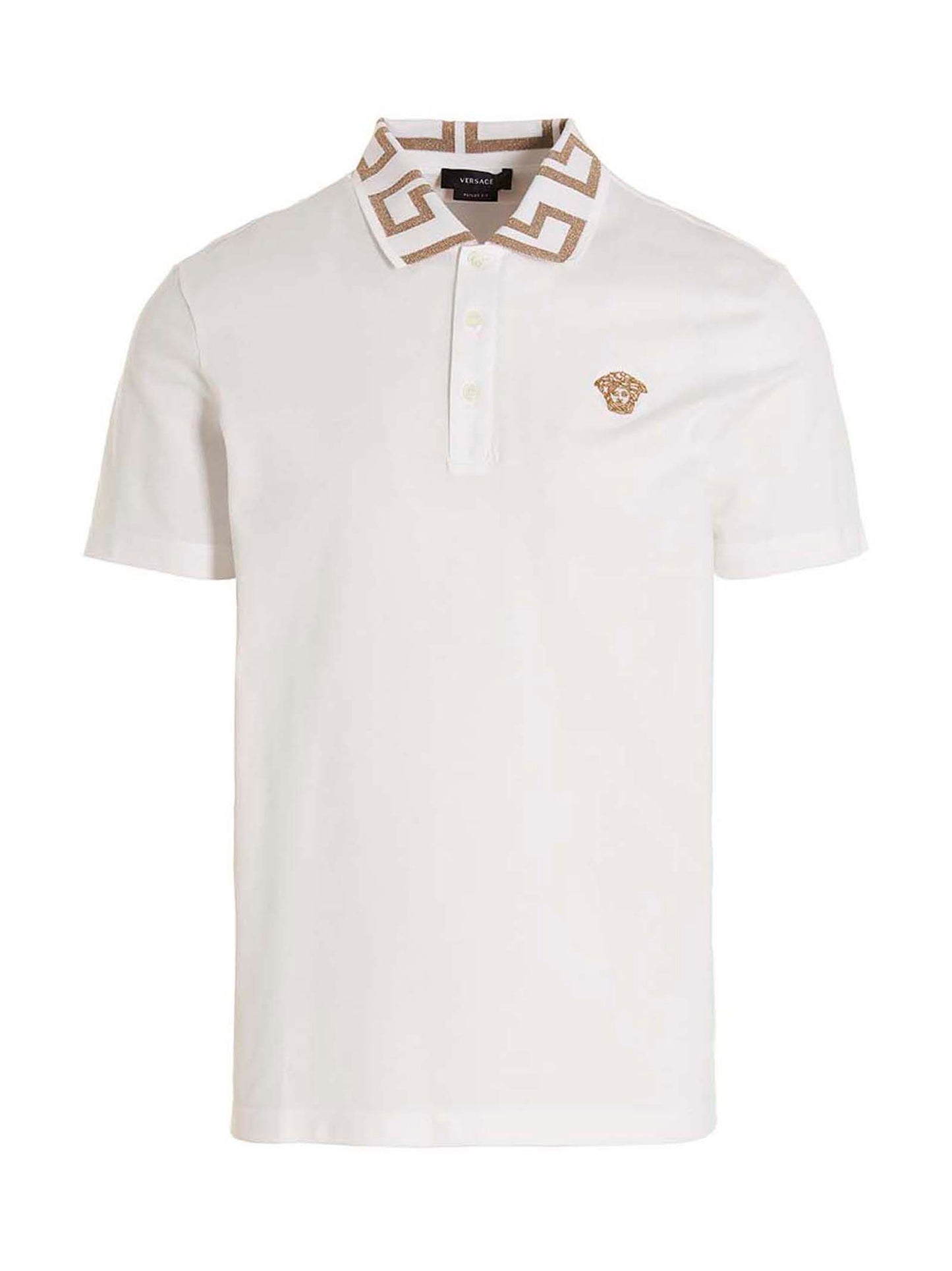 Versace White Cotton Polo Shirt