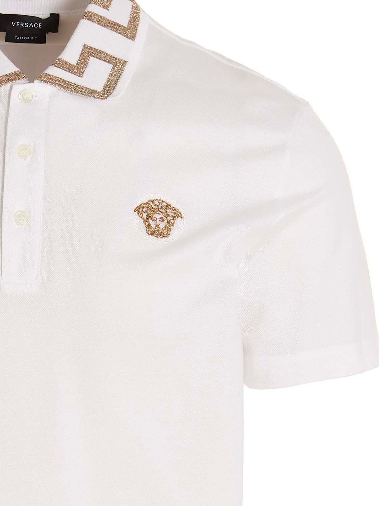 Versace White Cotton Polo Shirt