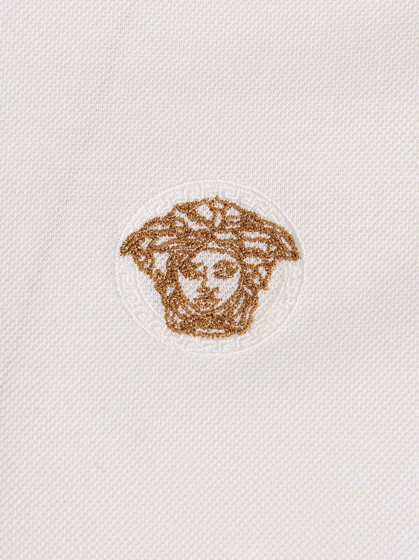Versace White Cotton Polo Shirt