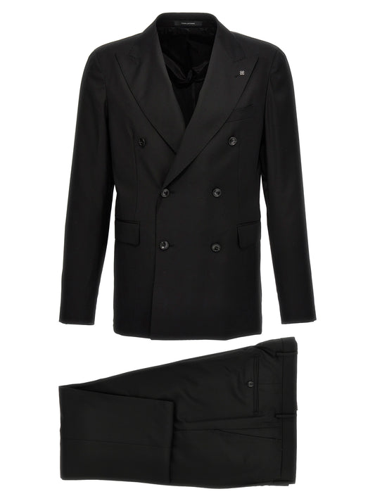 Tagliatore Black Virgin Wool Two-Piece Suit