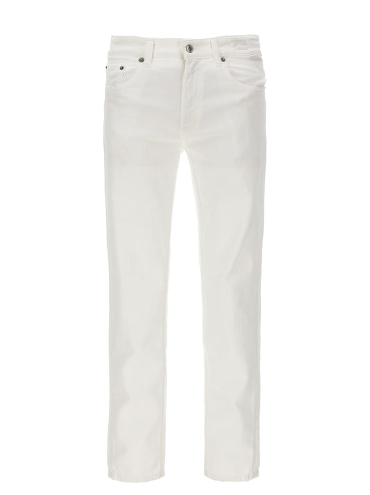 Department 5 White Cotton Straight-Leg Jeans