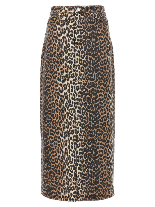 Ganni Brown Organic Cotton Mini Skirt