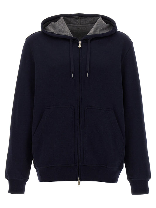Brunello Cucinelli Blue Cotton Sweatshirt