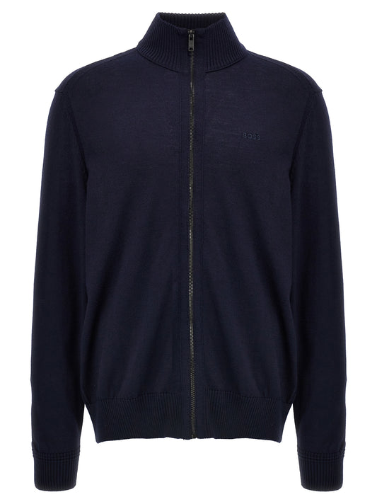 Hugo Boss Blue Wool Cardigan