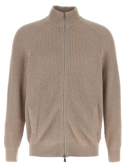 Brunello Cucinelli Beige Cotton Cardigan