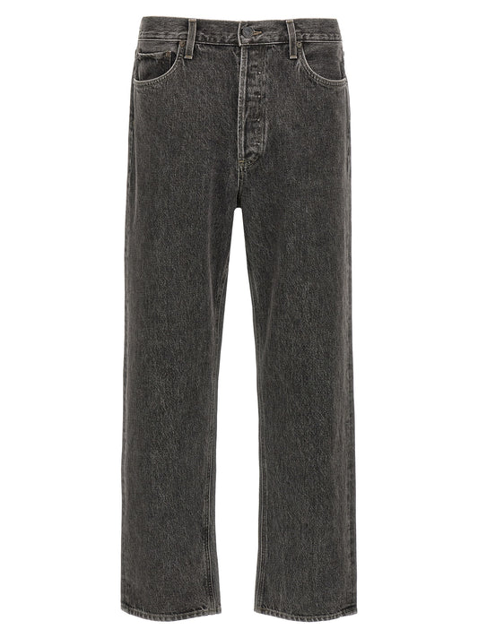 Agolde Gray Cotton Straight-Leg Jeans