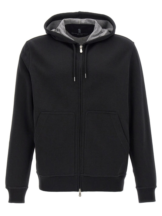 Brunello Cucinelli Black Cotton Sweatshirt
