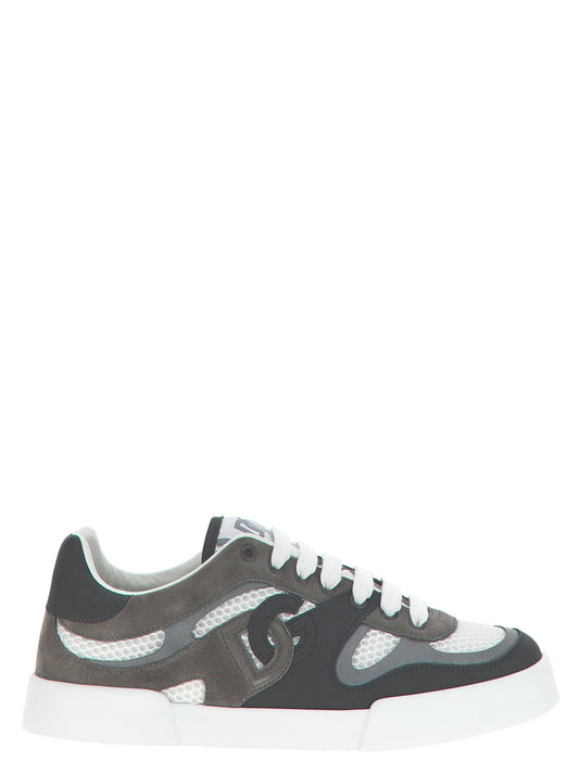 Dolce & Gabbana Gray Calfskin Athletic Sneakers
