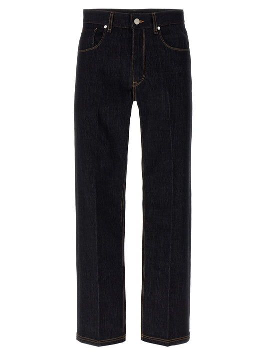 Fendi Blue Cotton Straight-Leg Jeans