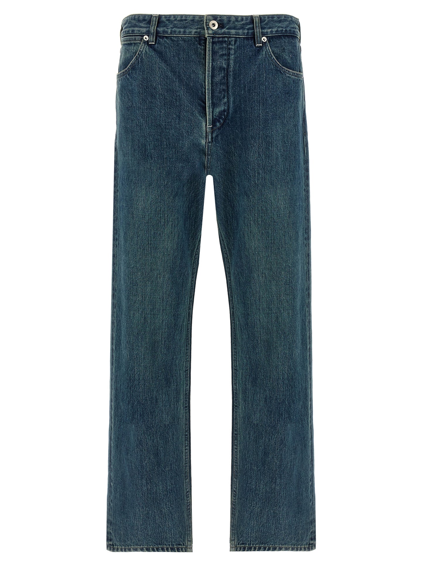 Jil Sander Blue Cotton Straight-Leg Jeans