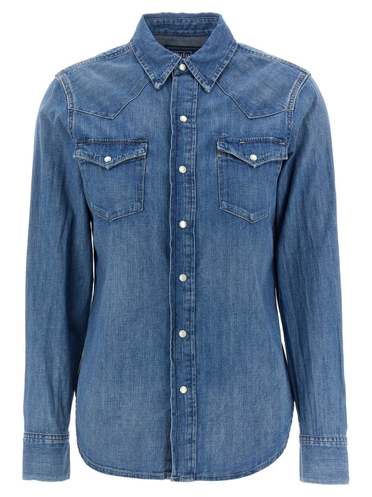 Polo Ralph Lauren Blue Cotton Blouse