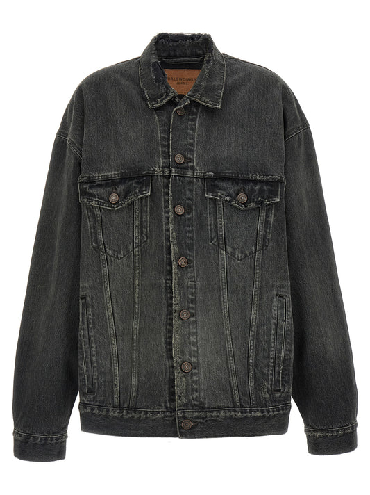 Balenciaga Gray Cotton Denim Jacket