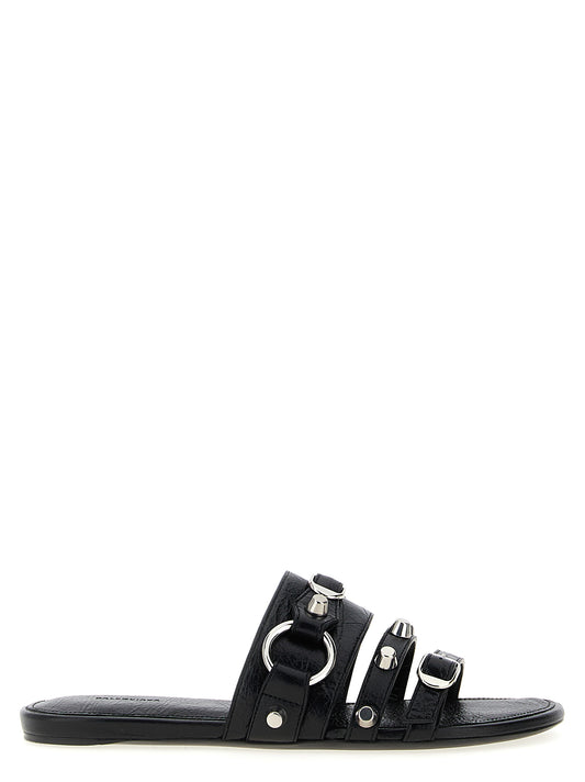 Balenciaga Black Lamb Leather Slides