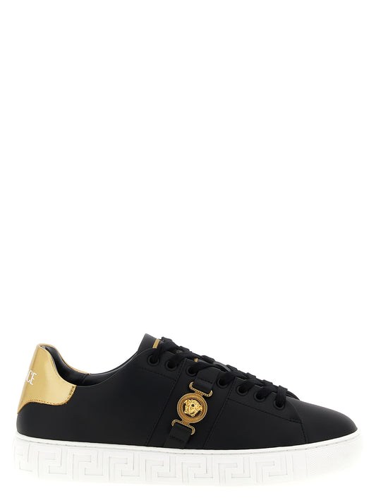 Versace Black Nylon Low Top Sneakers