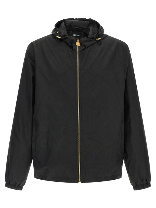 Versace Black Nylon Shell Jacket
