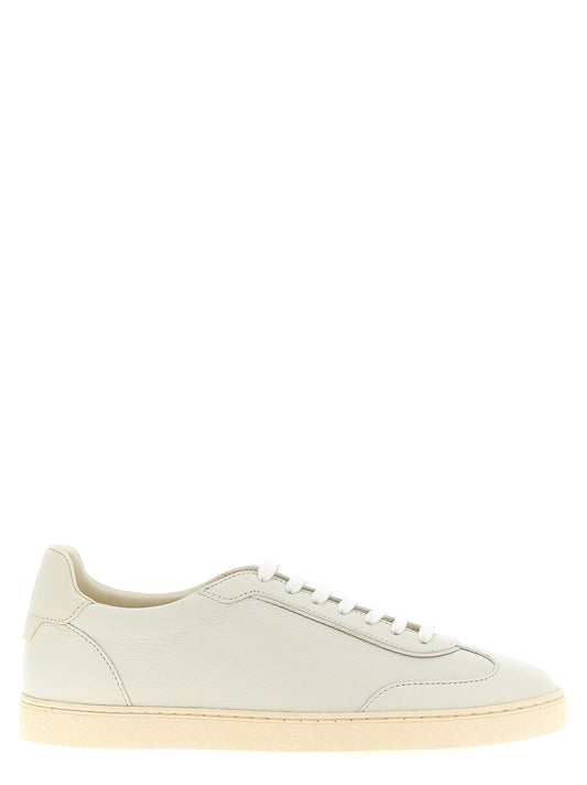 Brunello Cucinelli White Goatskin Low Top Sneakers