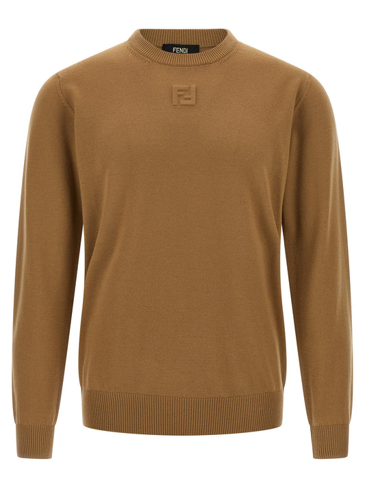 Fendi Beige Virgin Wool Cardigan
