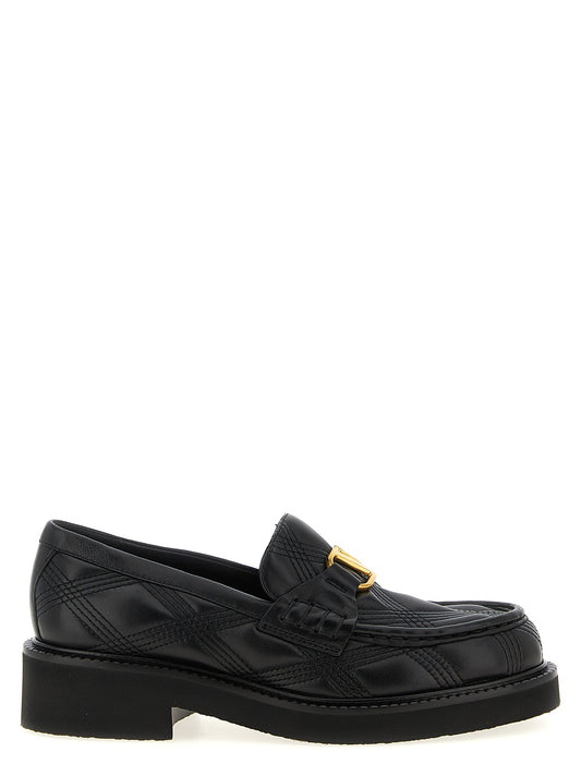 Valentino Garavani Black Lamb Leather Slip-On Loafers
