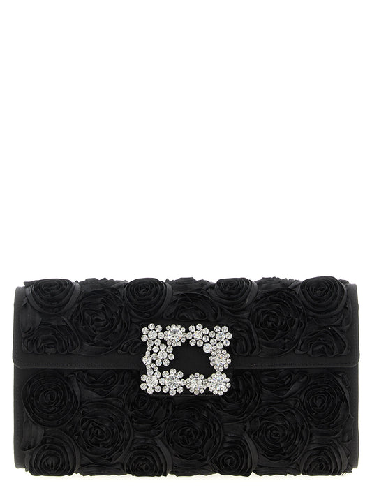 Roger Vivier Black Viscose Clutch Bag