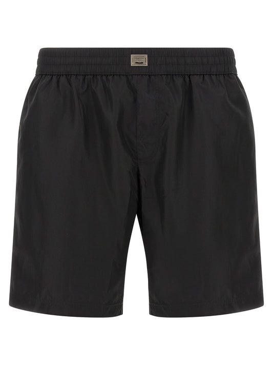 Dolce & Gabbana Black Polyamide Swim Shorts