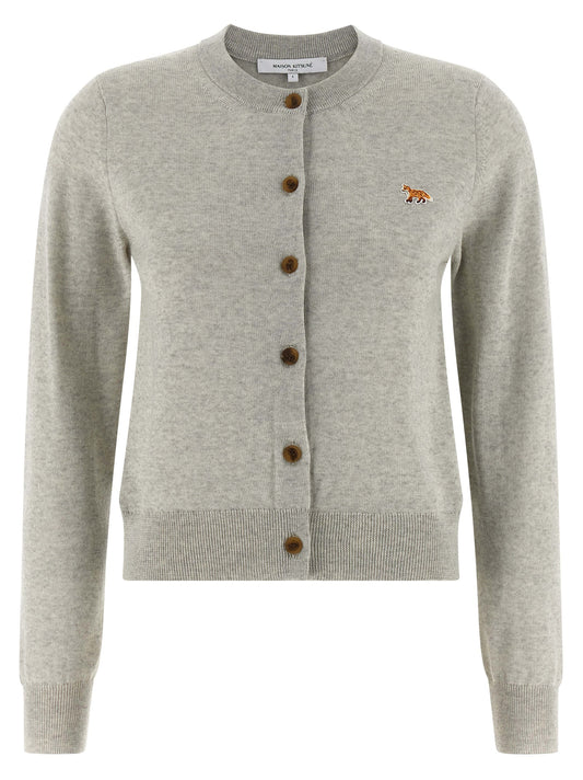 Maison Kitsuné Gray Virgin Wool Cardigan