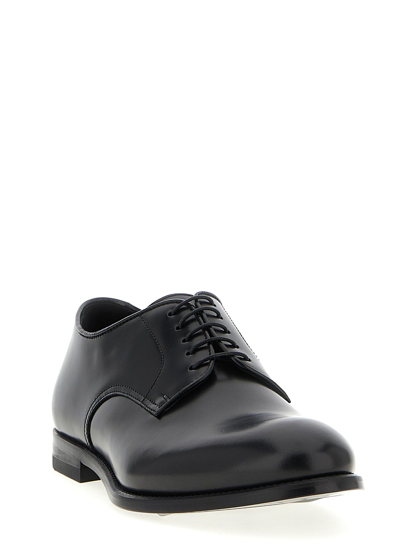 Doucal's Black Calfskin Oxfords And Derbies