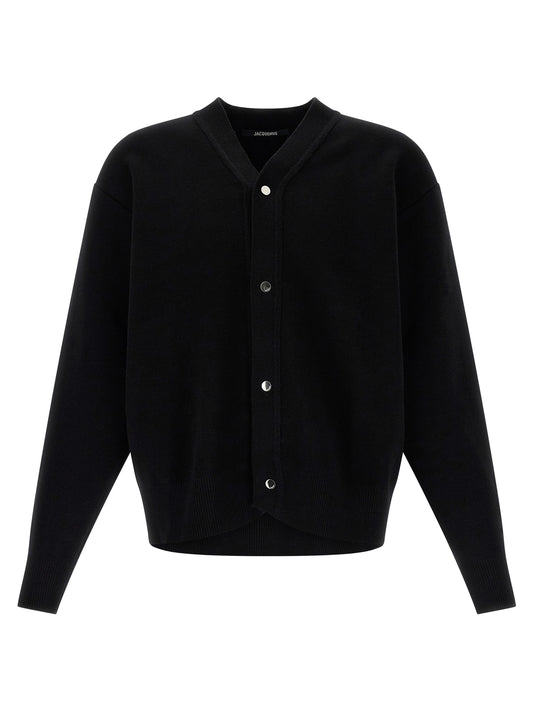Jacquemus Black Merino Wool Cardigan