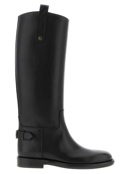 Burberry Black Calfskin Over The Knee