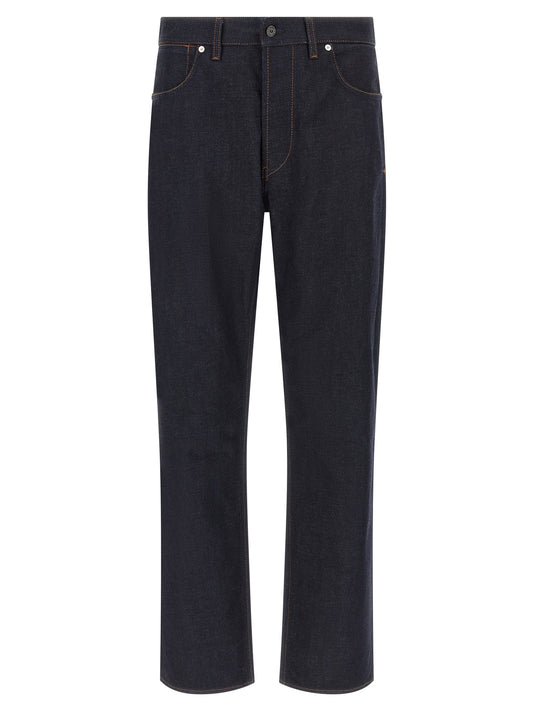 Stone Island Blue Cotton Straight-Leg Jeans
