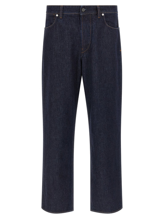 Stone Island Blue Cotton Straight-Leg Jeans