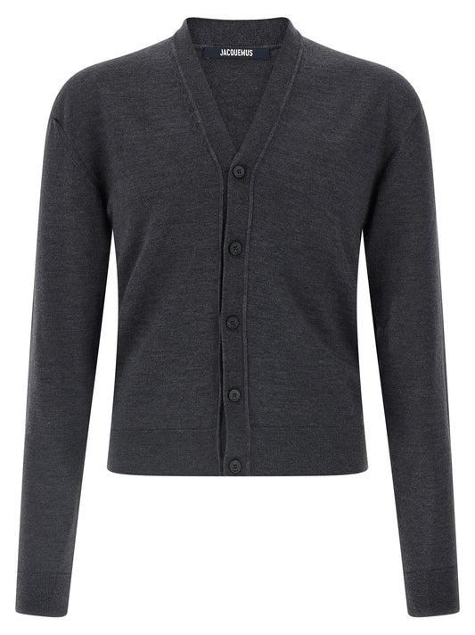 Jacquemus Gray Merino Wool Cardigan