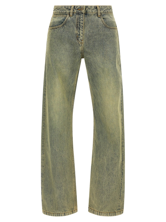 Entire Studios Bicolor Cotton Straight-Leg Jeans