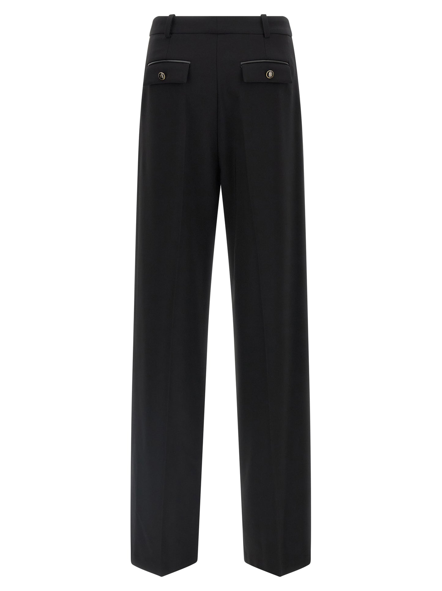 Elisabetta Franchi Black Polyester Casual Pants