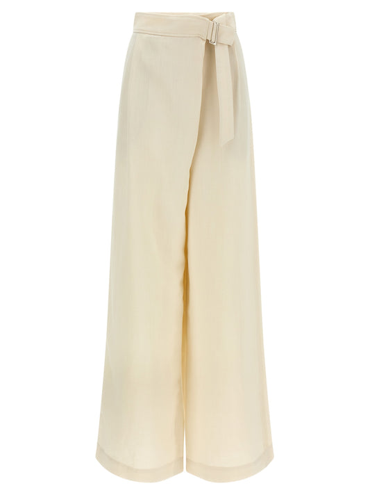 Brunello Cucinelli White Viscose Casual Pants