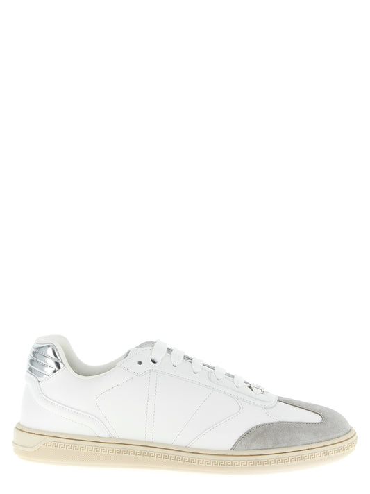 Versace White Calfskin Low Top Sneakers