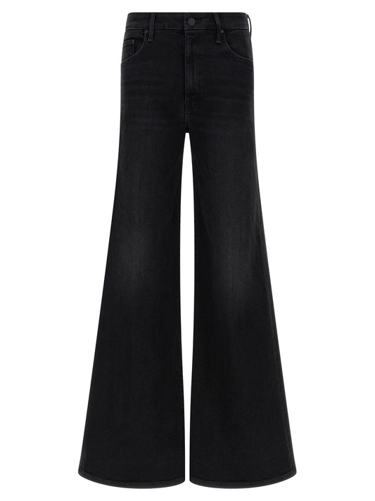 Mother Denim Black Cotton Flared Jeans