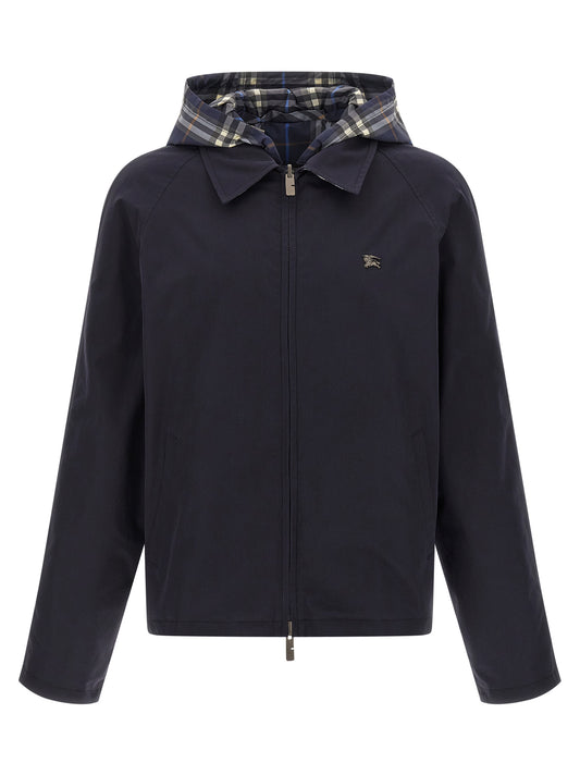 Burberry Blue Cotton Full-Length Jacket