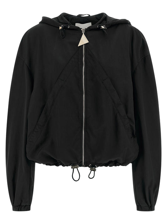 The Attico Black Polyester Bomber