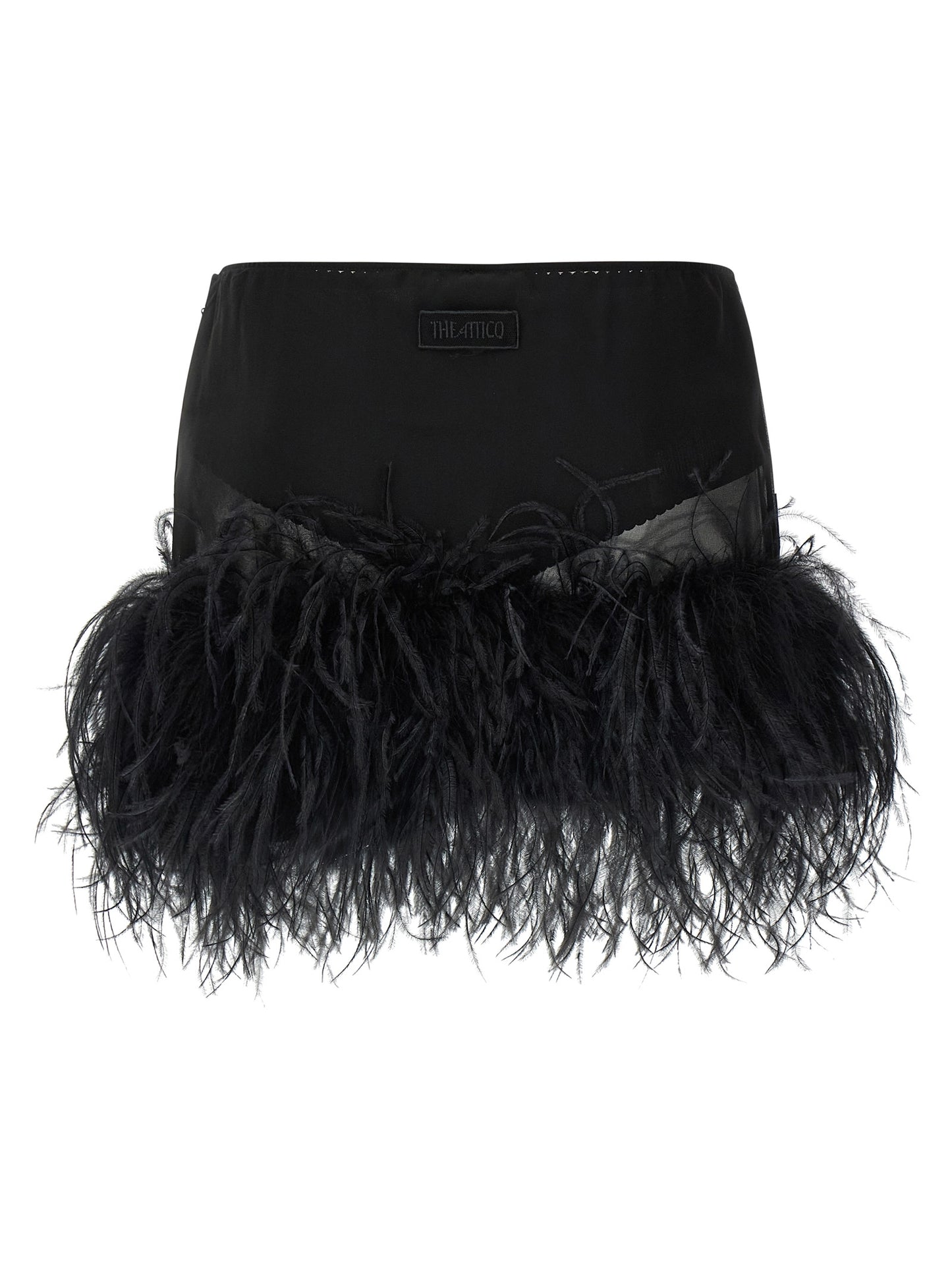 The Attico Black Polyester Long Skirt