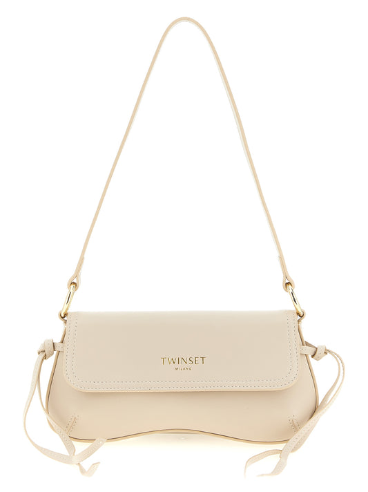 Twinset White Leather Shoulder Bag